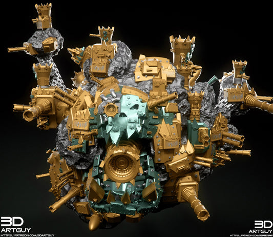 Orc DeathStar (Attack Moon) by 3DArtGuy 32mm scale, 50mm or 100mm, Miniature War Gaming Figure