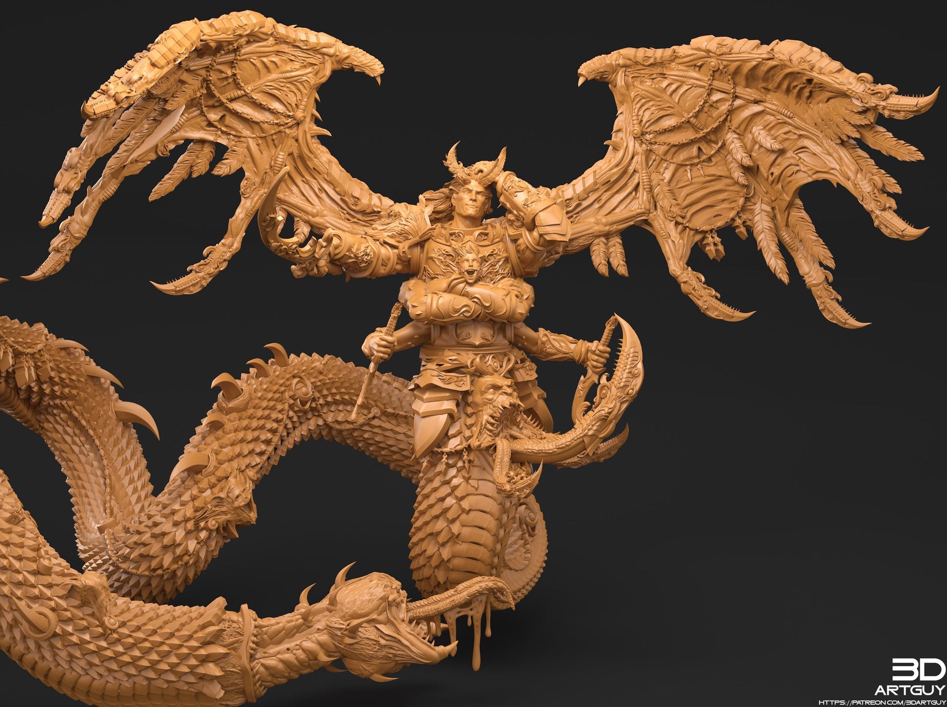 Giant Snake by 3DArtGuy 32mm scale, 50mm or 100mm, Miniature War Gaming Figure