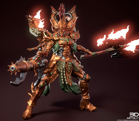 Fire Elf by 3DArtGuy 32mm scale, 50mm or 100mm, Miniature War Gaming Figure, Grim Dark, Proxy, Space Elf, Fire Elf