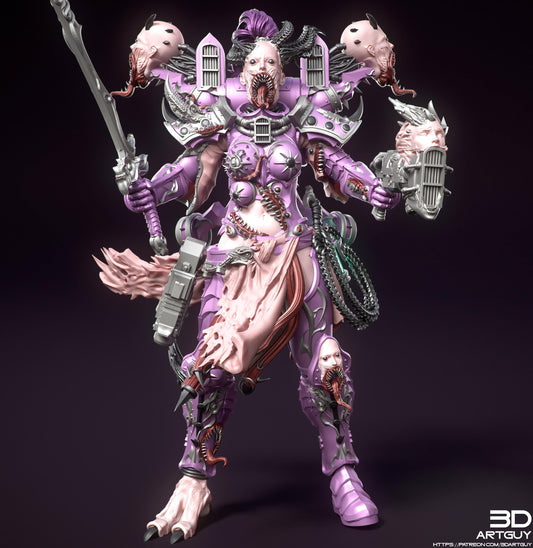Noisy Sister by 3DArtGuy 32mm scale, 50mm or 100mm, Miniature War Gaming Figure