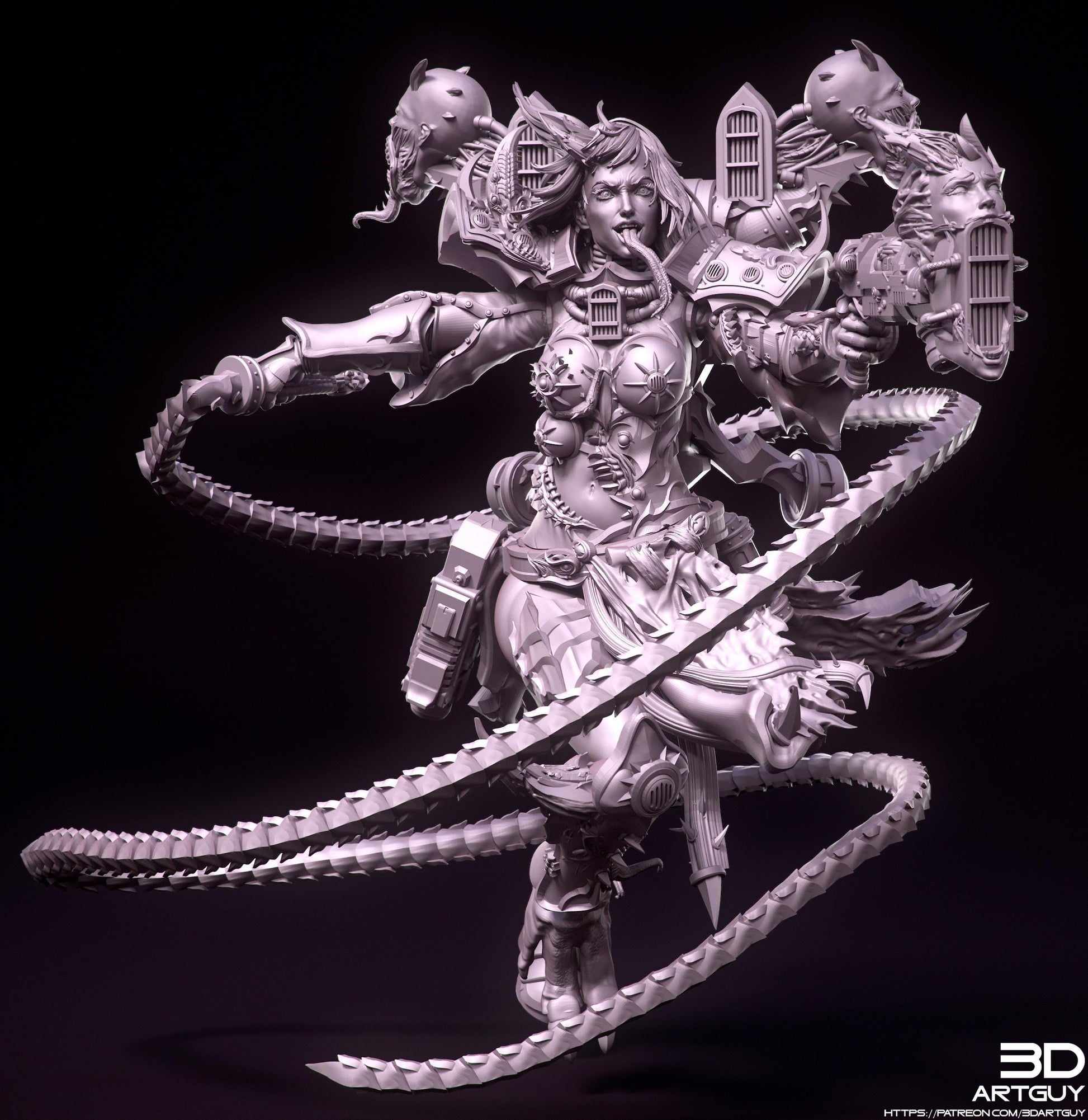 Noisy Sister by 3DArtGuy 32mm scale, 50mm or 100mm, Miniature War Gaming Figure