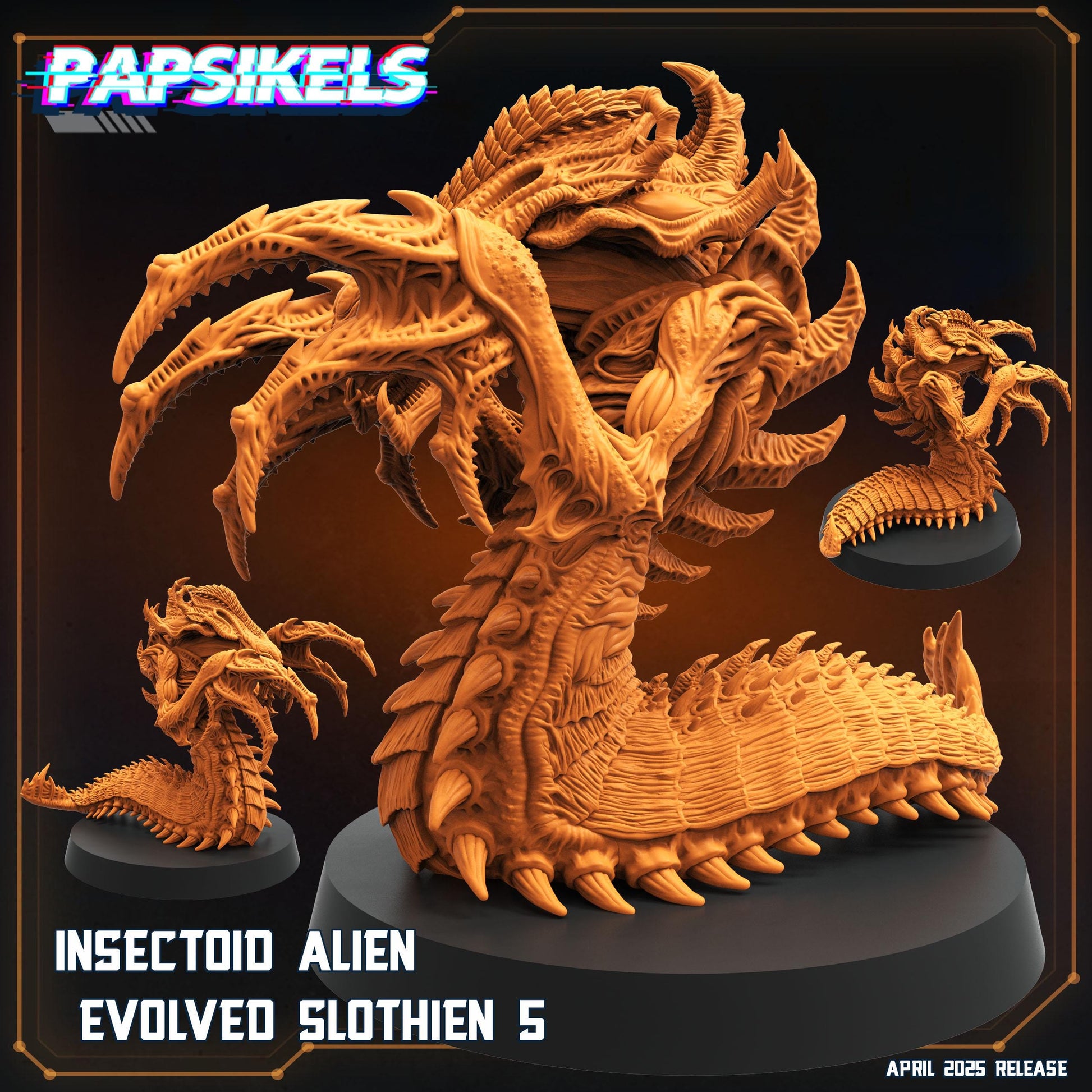 Insectoid Alien Evolved Slothien by Papsikels Miniature, 32mm Heroic Scale, War Gaming, Proxy for Alien, Aliens vs Humans, Sci-fi