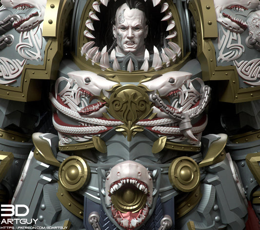 Giant Shark by 3DArtGuy 32mm scale, 50mm or 100mm, Miniature War Gaming Figure