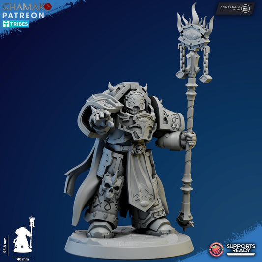 Exterminator Warlock 3 by Ghamak Fantasy 28mm Scale Miniature, 56mm tall