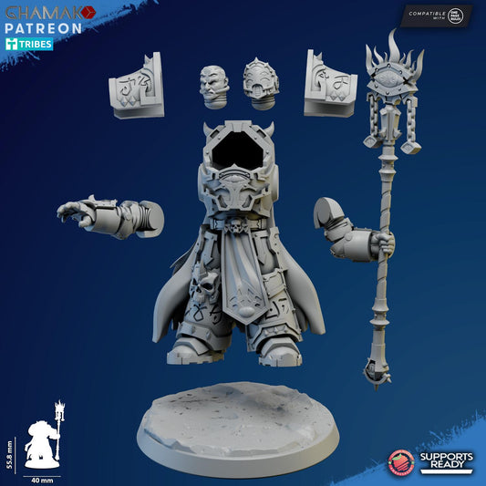 Exterminator Warlock 3 by Ghamak Fantasy 28mm Scale Miniature, 56mm tall