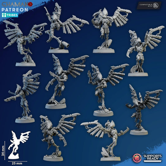 Talon Marauders by Ghamak Sci-fi 28mm Heroic Scale Miniature, 34mm tall, 10 Units, Proxy, Grimdark, Sci-Fi, OPR