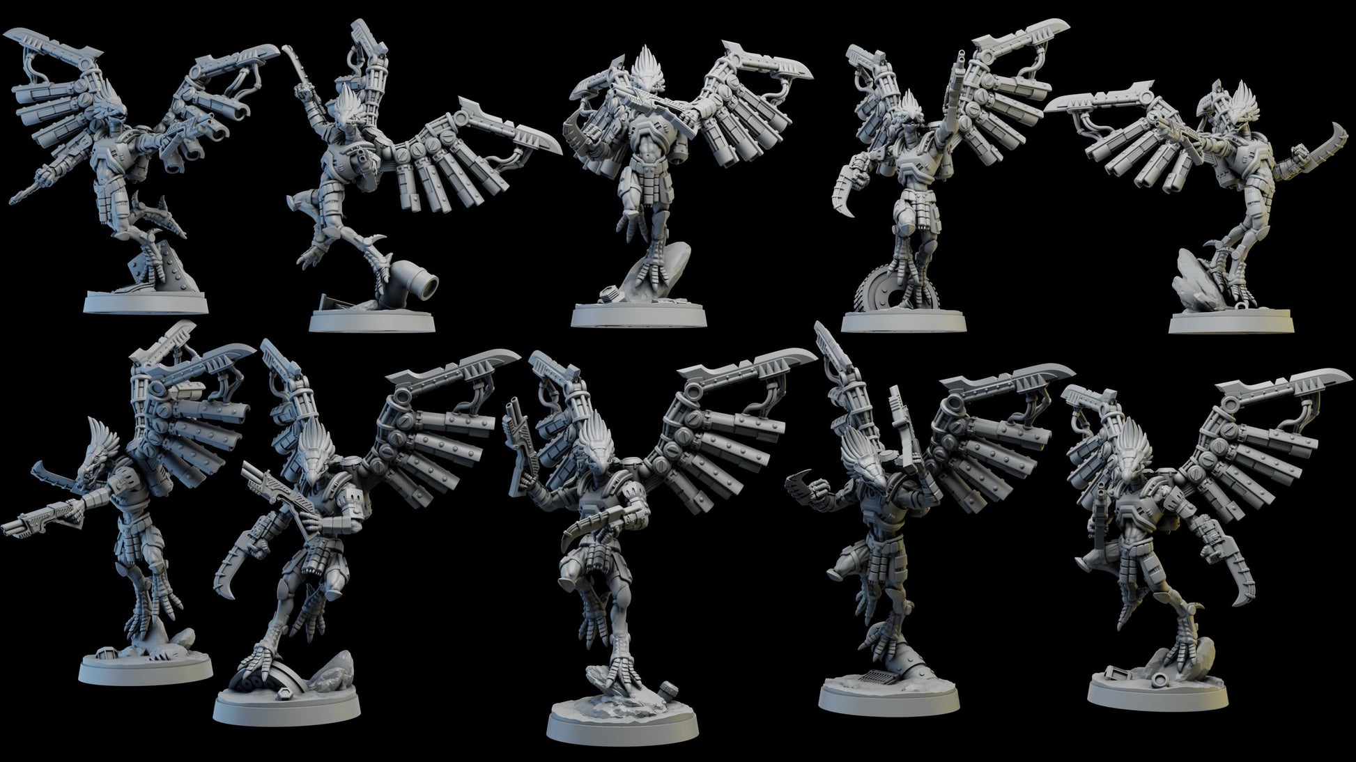 Talon Marauders by Ghamak Sci-fi 28mm Heroic Scale Miniature, 34mm tall, 10 Units, Proxy, Grimdark, Sci-Fi, OPR