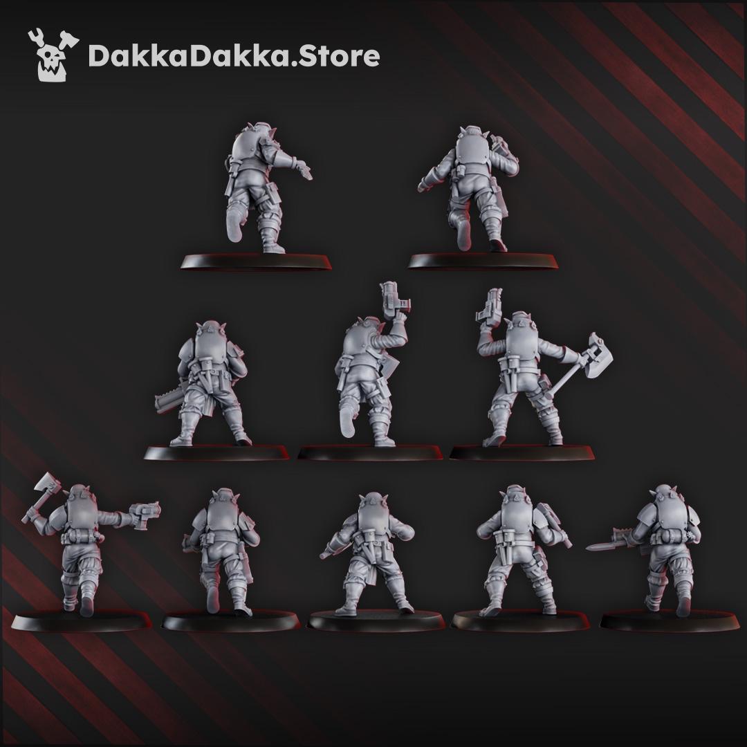 Gorggrot Tactic Squad by DakkaDakka 28mm Heroic Scale Miniature, 29mm tall, 10 Units
