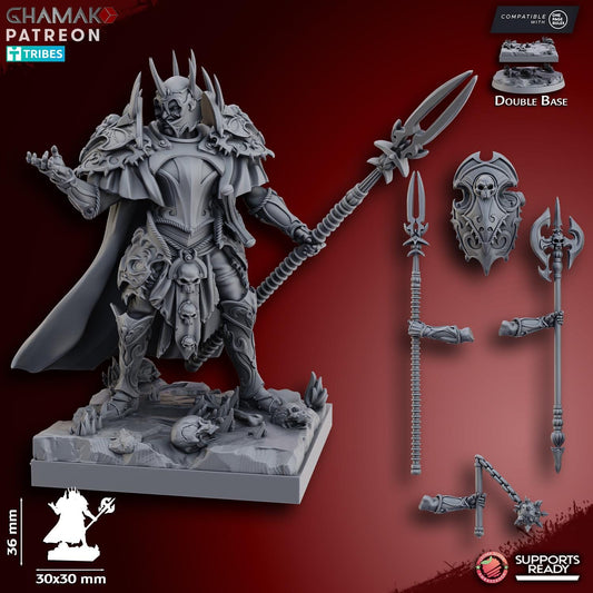 Vampire Duke by Ghamak 28mm Scale Miniature, 36mm tall, Marine, Proxy, Fantasy, Vampire Lord, Duke, Multiple Weapons, OPR