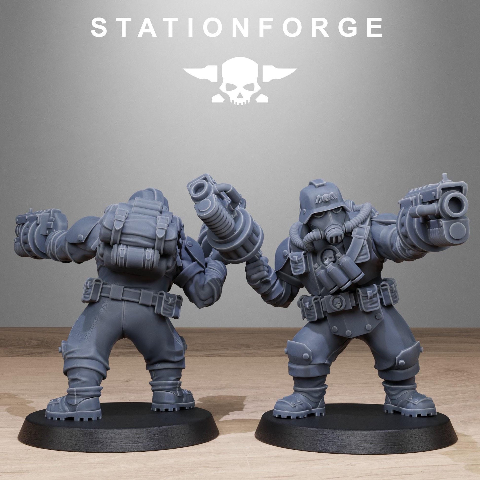 Grimguard Jungle Fighter Mutants by Station Forge 28mm Heroic Scale Miniature, 45mm tall, 10 Units, Proxy, Grimdark, Sci-Fi, OPR, Guard