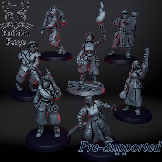 Sisterhood of the Crusade by Ratman Forge 32mm scale miniature, Includes base and stand, For any sci-fi, Grim Dark or OPR, Trench Crusade