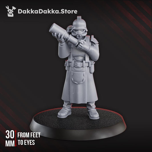 3rd Death Division Medic by DakkaDakka 28mm Heroic Scale Miniature, 30mm tall, Proxy, Warcells, Sci-Fi, OPR, Trench Crusade