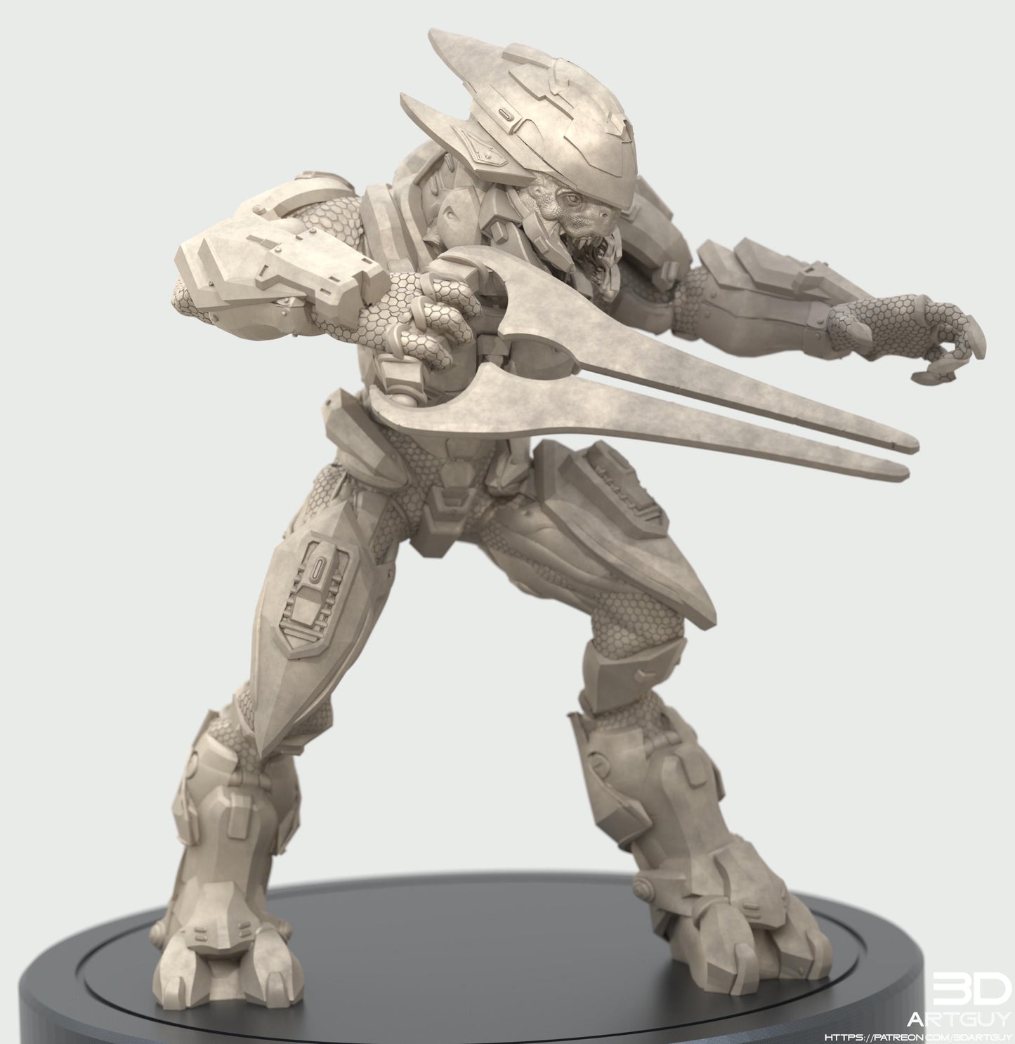 Covenant Elite by 3DArtGuy, 32mm scale, 50mm, Miniature War Gaming Figure, Halo, Covenant, Alien, 3D Printed, 4 Poses