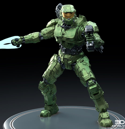 Master Chief by 3DArtGuy, 32mm scale, 50mm or 100mm, Miniature War Gaming Figure, Halo, Covenant, Chief, 3D Printed, 3 Poses