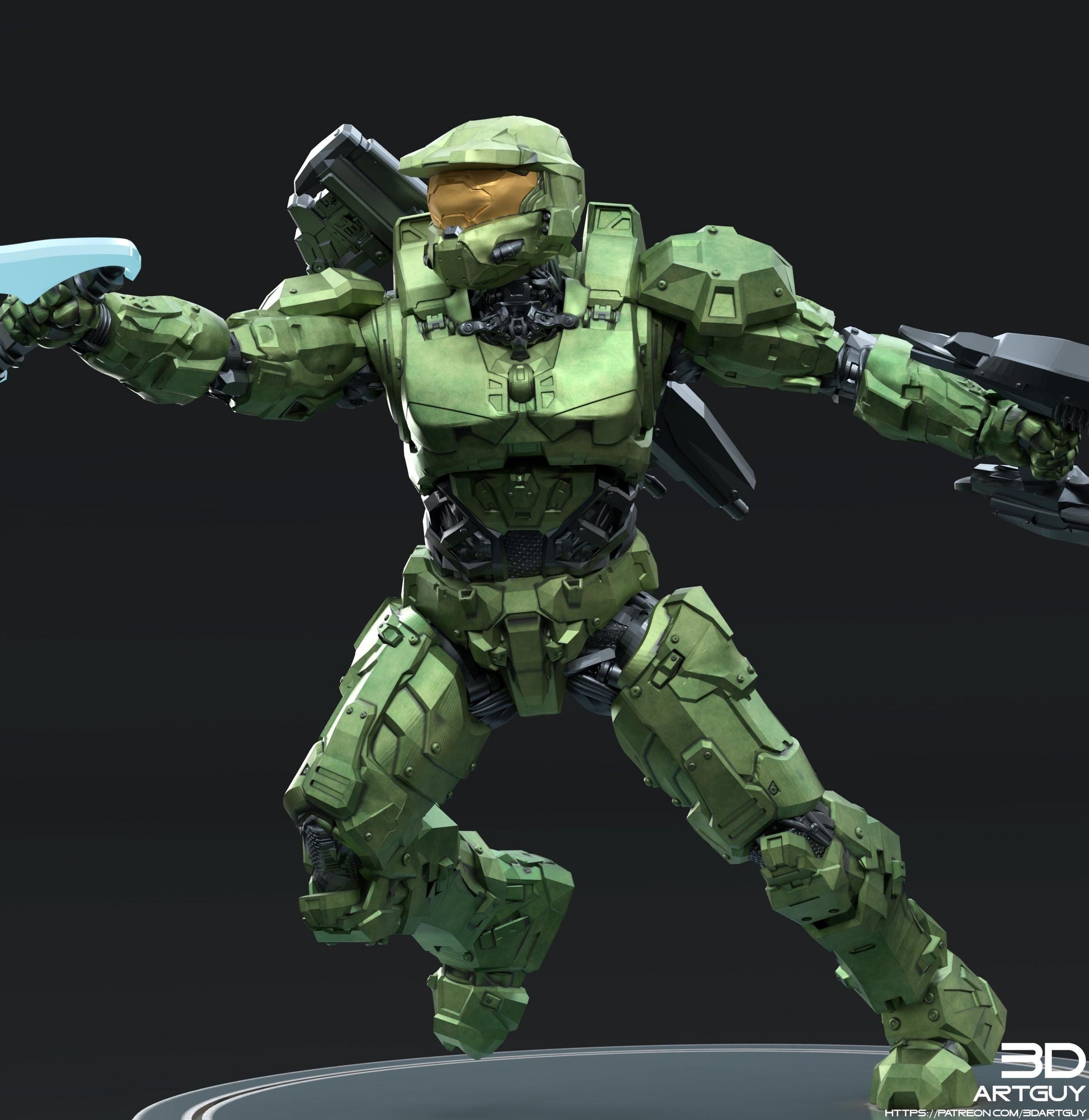 Master Chief by 3DArtGuy, 32mm scale, 50mm or 100mm, Miniature War Gaming Figure, Halo, Covenant, Chief, 3D Printed, 3 Poses