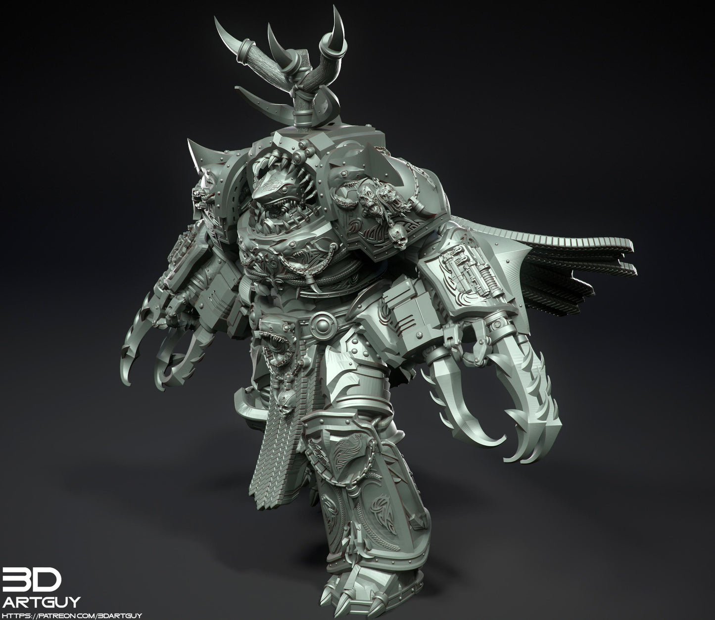 Giant Shark by 3DArtGuy 32mm scale, 50mm or 100mm, Miniature War Gaming Figure