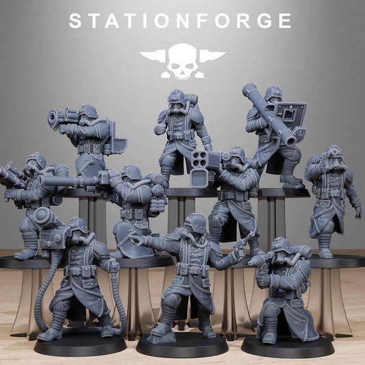 Grimguard Rocketers by Station Forge 28/32mm Heroic Scale Miniature, 34mm tall, 10 Units