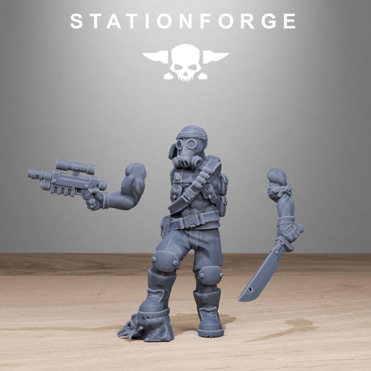 Grim Guard Jungle Fighters 2 by Station Forge 28mm Heroic Scale Miniature, 32mm tall, 10 Units, Proxy, Grimdark, Sci-Fi, OPR, Guard
