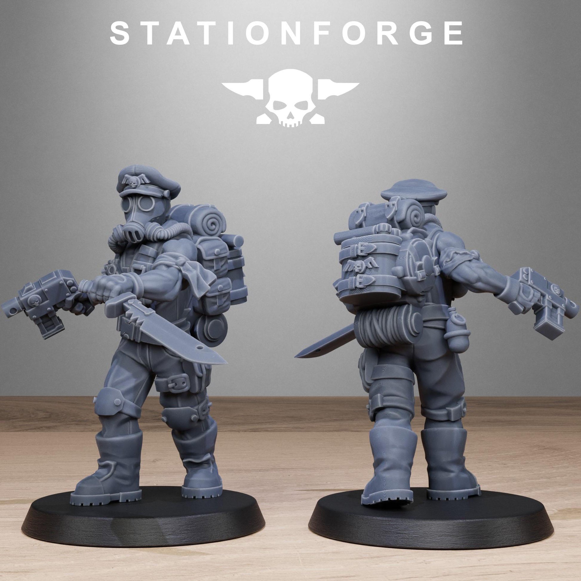 Grim Guard Jungle Fighters 2 by Station Forge 28mm Heroic Scale Miniature, 32mm tall, 10 Units, Proxy, Grimdark, Sci-Fi, OPR, Guard