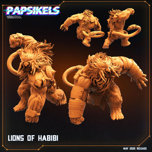 Lions of Habibi by Papsikels Miniature, 45mm Miniature, 32mm Heroic Scale, War Gaming, Proxy, Trench Crusade, Tabletop gaming