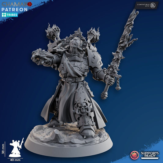 Heretic Warlock by Ghamak Fantasy 28mm Scale Miniature, 38mm tall