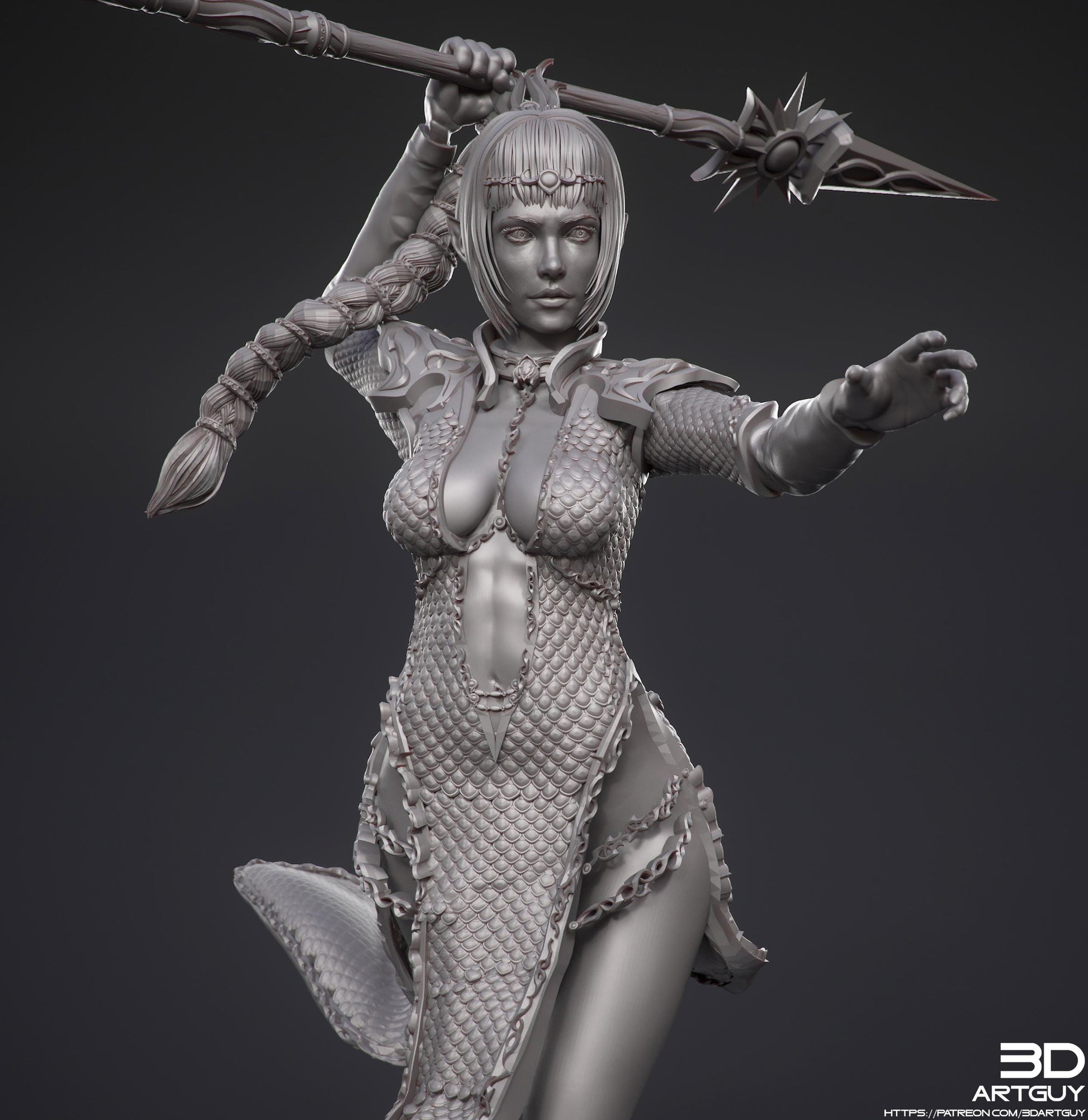 Cleric of Shar or Selûne by 3DArtGuy 32mm scale, 50mm or 100mm, Miniature War Gaming Figure
