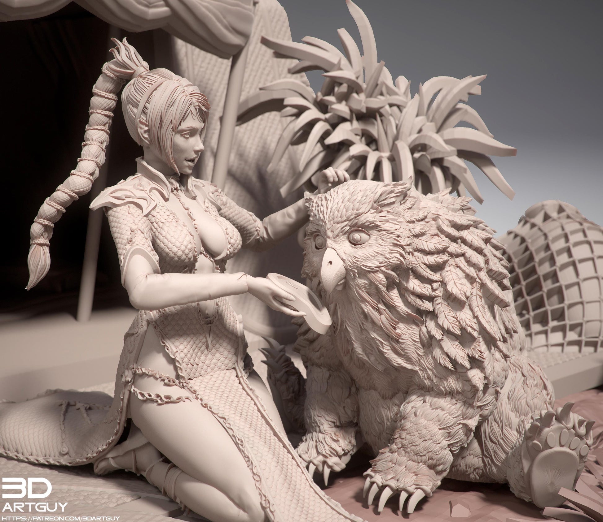 Cleric of Shar or Selûne by 3DArtGuy 32mm scale, 50mm or 100mm, Miniature War Gaming Figure