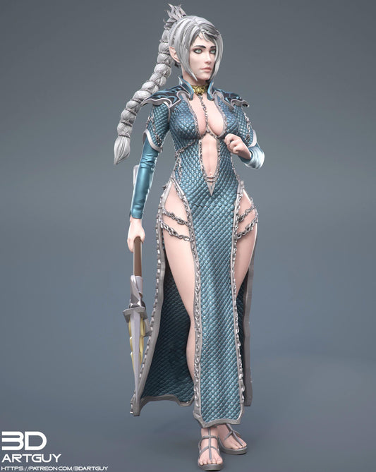 Cleric of Shar or Selûne by 3DArtGuy 32mm scale, 50mm or 100mm, Miniature War Gaming Figure
