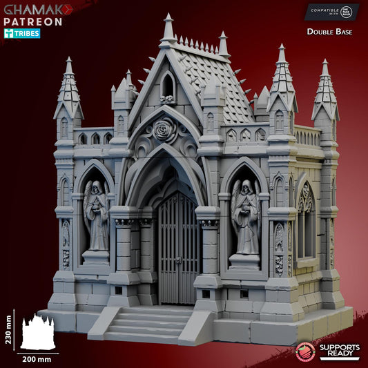 Blighted Mausoleum by Ghamak 28/32mm Scale, Terrain, 200x230mm, Table Top Mini, Scale Model