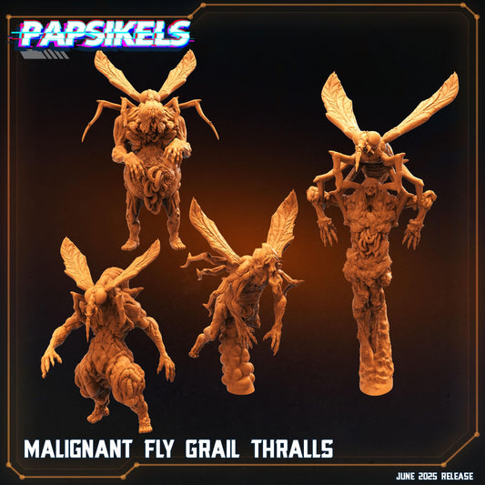 Malignant Fly Grail Thralls by Papsikels Miniature, 4 Figures, 28/32mm Scale, War Gaming, Proxy for Trench Crusade