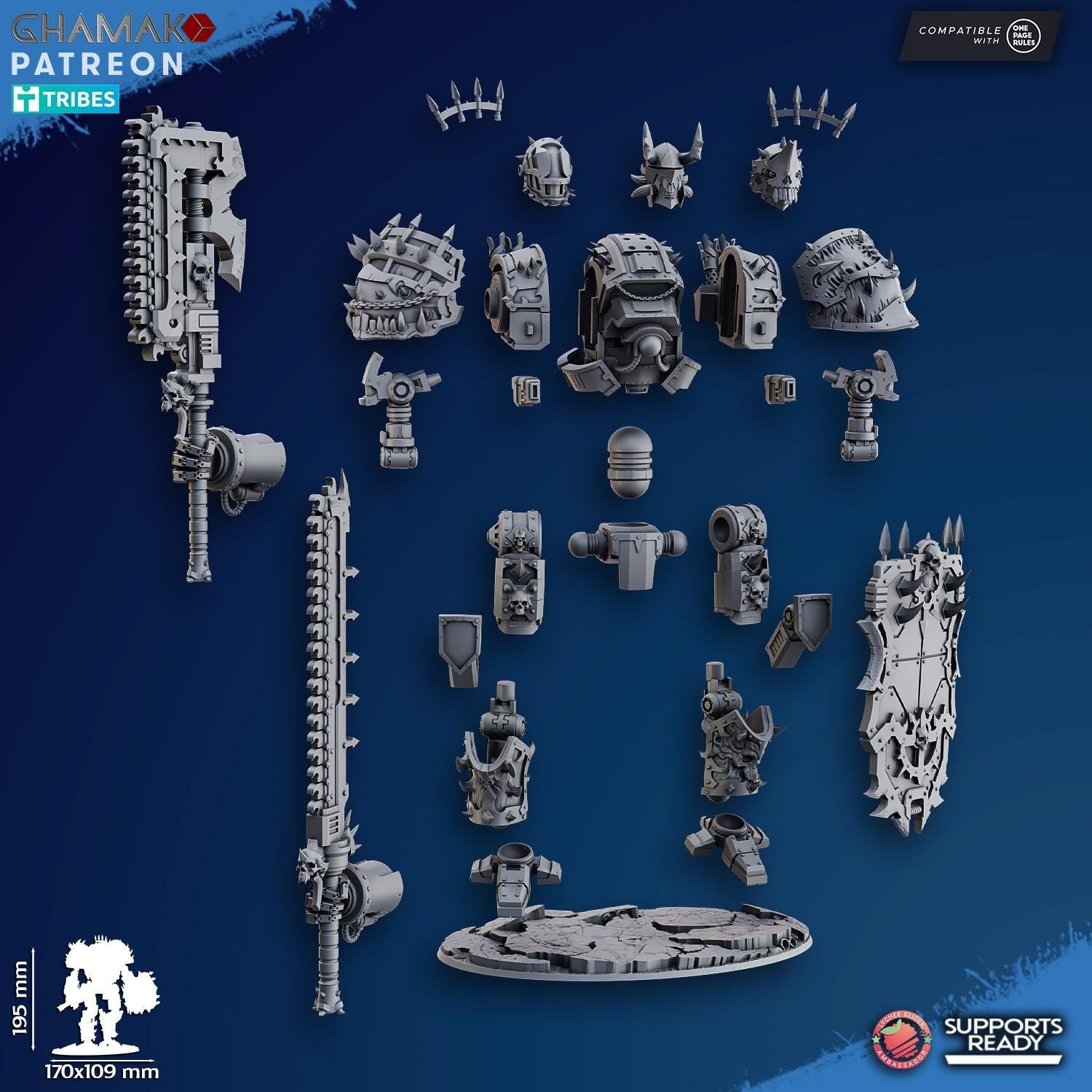 Impaler Titan by Ghamak Heroic 28/32mm Scale Miniature, 195mm tall, 170x109mm base