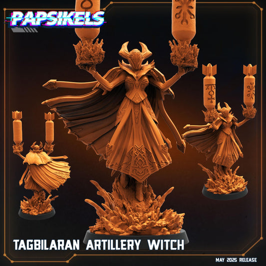 Tagbilaran Artillery Witch by Papsikels Miniature, 35mm Miniature, 28/32mm Heroic Scale, War Gaming, Proxy, Trench Crusade, Tabletop gaming