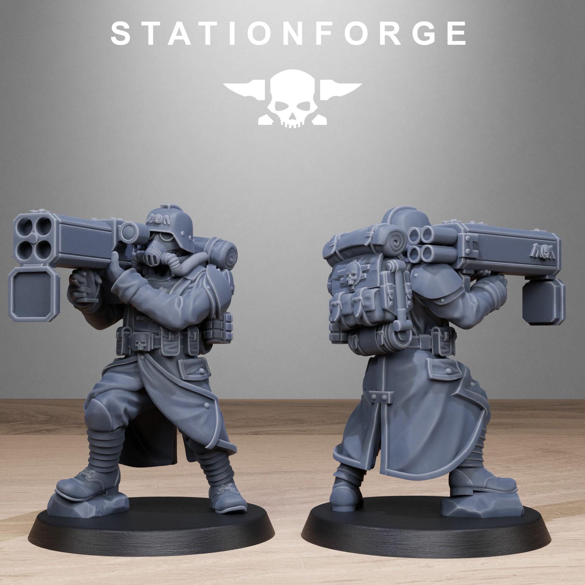 Grimguard Rocketers by Station Forge 28/32mm Heroic Scale Miniature, 34mm tall, 10 Units