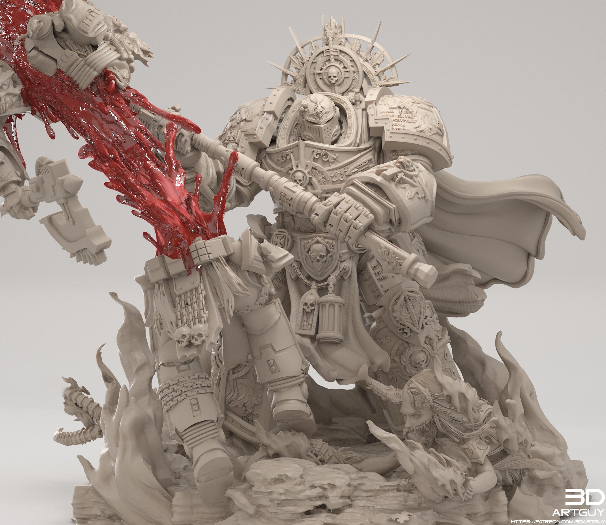 Knight Of Purity by 3DArtGuy 32mm scale, 50mm or 100mm, Miniature War Gaming Figure