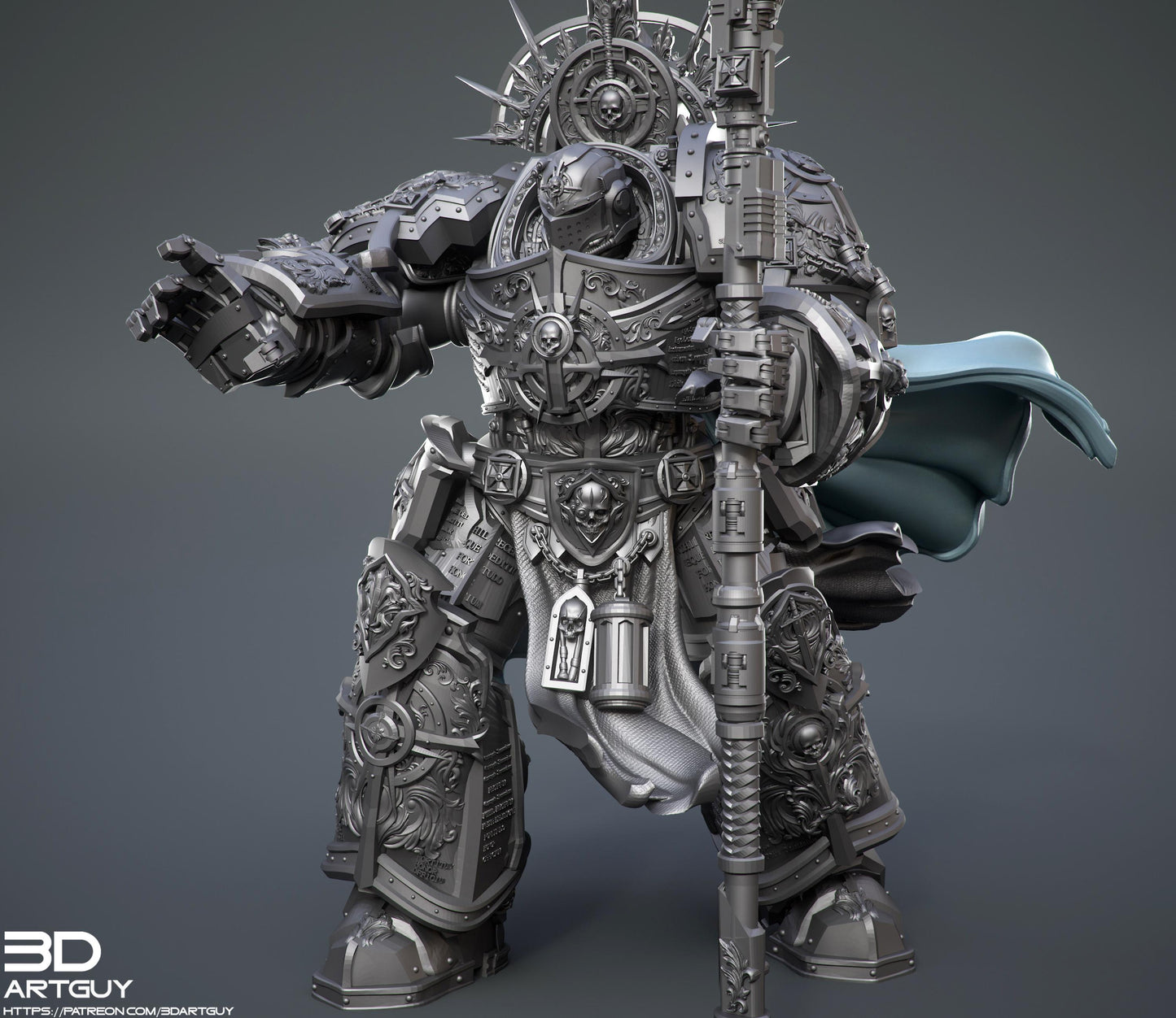 Knight Of Purity by 3DArtGuy 32mm scale, 50mm or 100mm, Miniature War Gaming Figure
