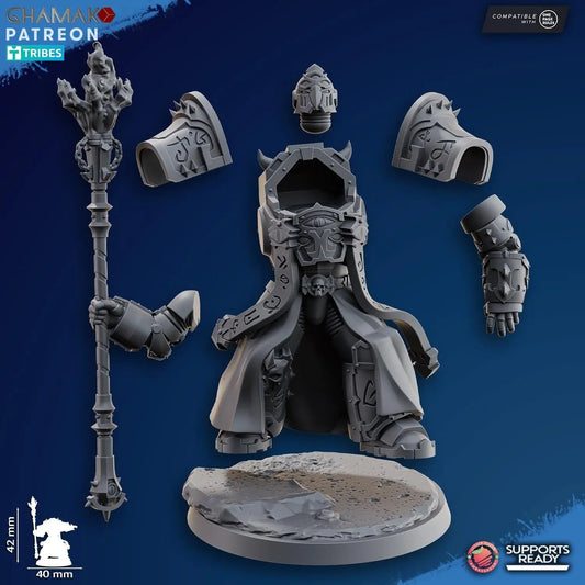 Exterminator Warlock 1 by Ghamak Fantasy 28mm Scale Miniature, 42mm tall
