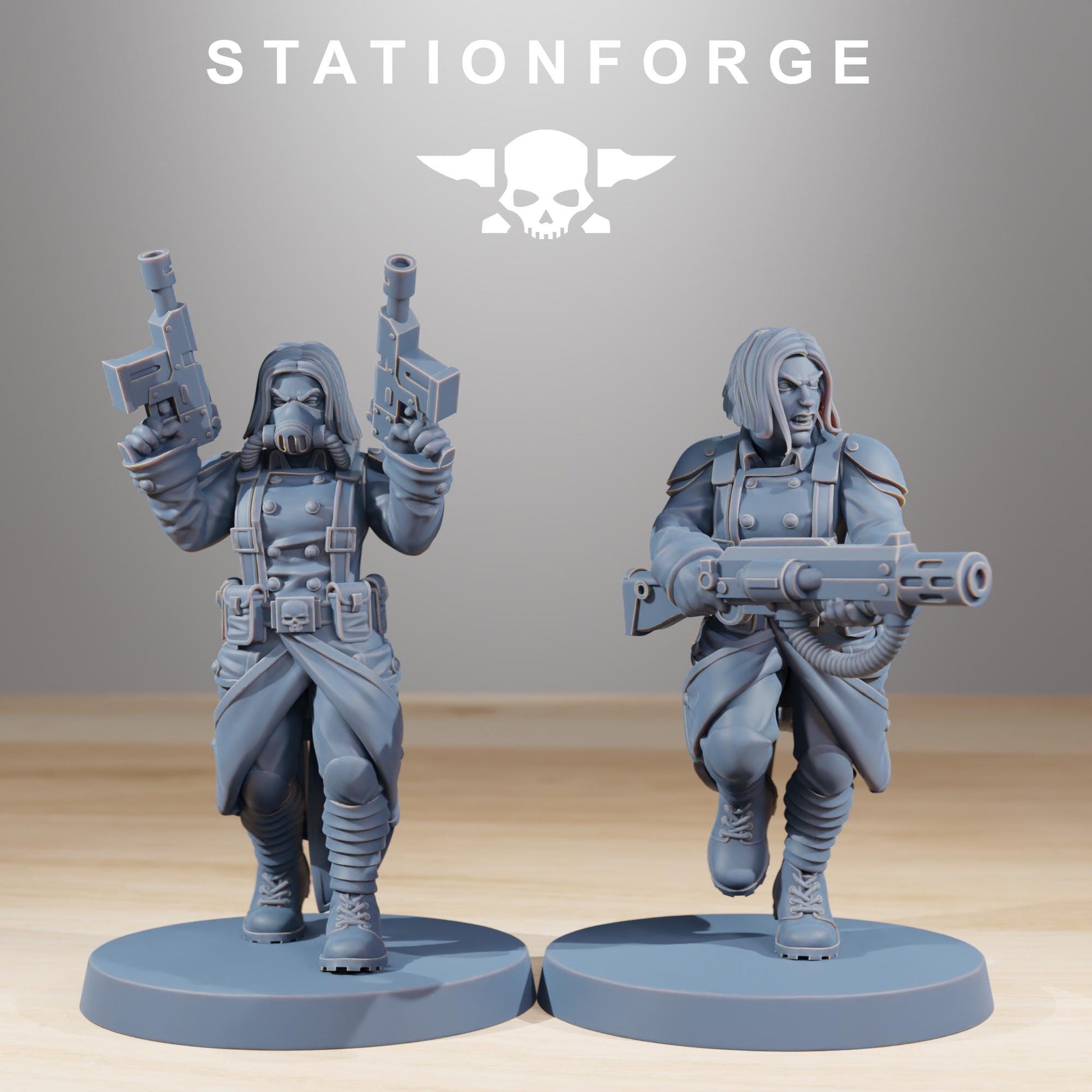 Grim Guard Sister of War by Station Forge 28/32mm Heroic Scale Miniature, 34mm tall, 10 Units, Proxy, Grimdark, Sci-Fi, OPR
