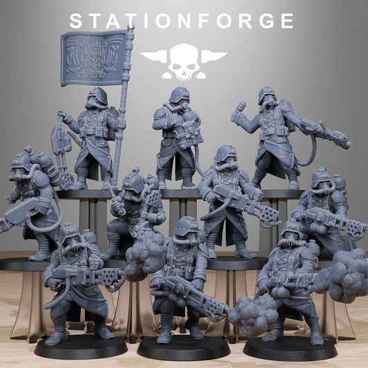Grimguard Flamers by Station Forge 28/32mm Heroic Scale Miniature, 35mm tall, 10 Units