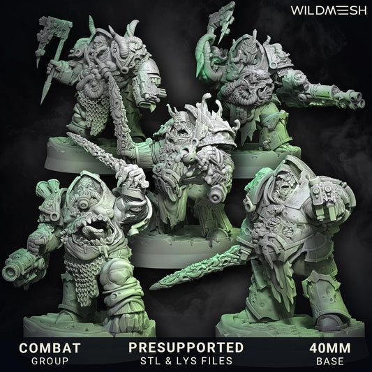 Chaos Plague - Annihilators Unit by Wild Mesh 28/32mm Heroic Scale Miniature, 45mm tall, 10 Units, Proxy, Grimdark, Sci-Fi, OPR