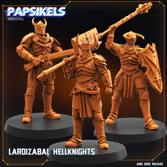 Lardizabal Hell Knight by Papsikels Miniature, 3 Figures, 28/32mm Scale, 64mm, War Gaming, Proxy for Trench Crusade