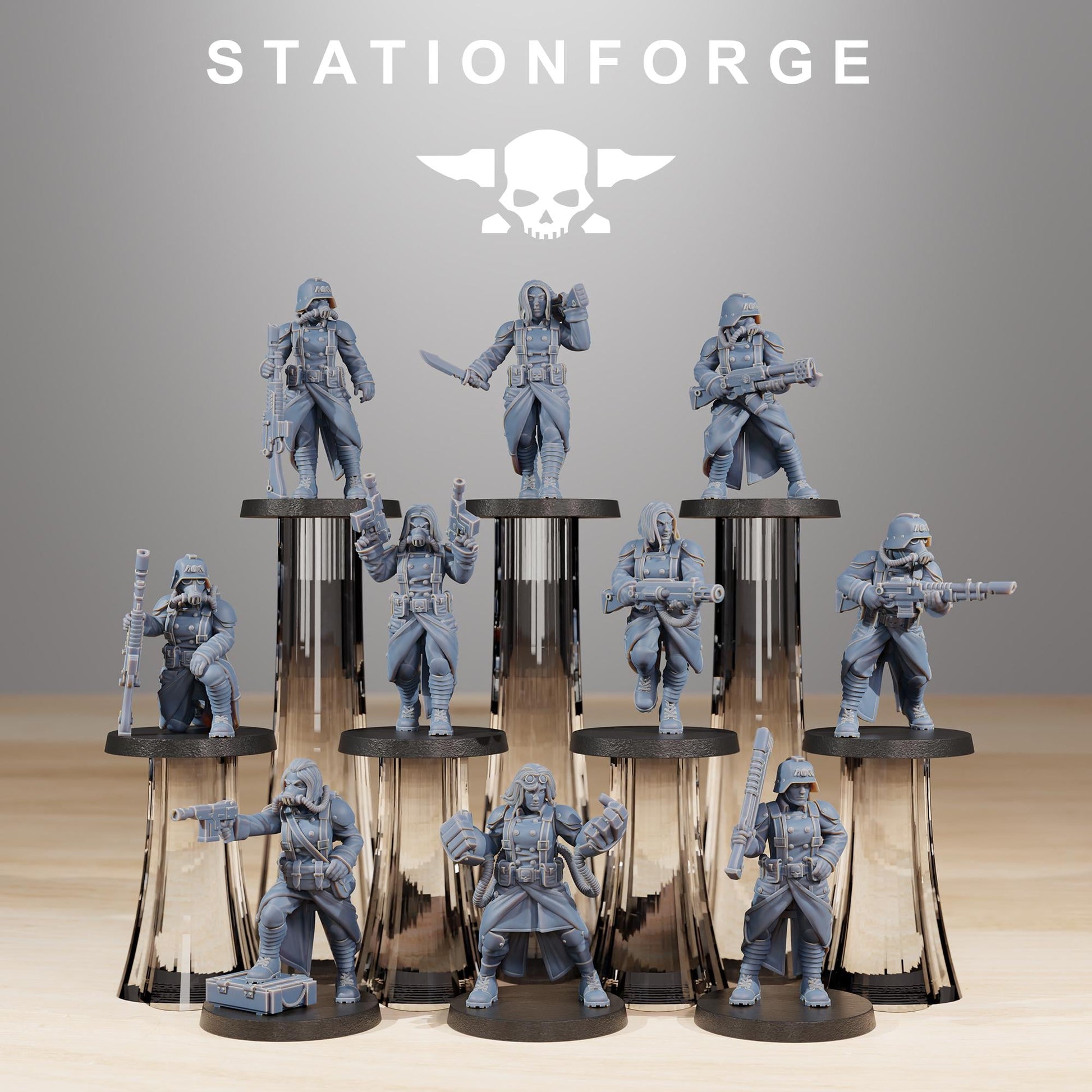 Grim Guard Sister of War by Station Forge 28/32mm Heroic Scale Miniature, 34mm tall, 10 Units, Proxy, Grimdark, Sci-Fi, OPR