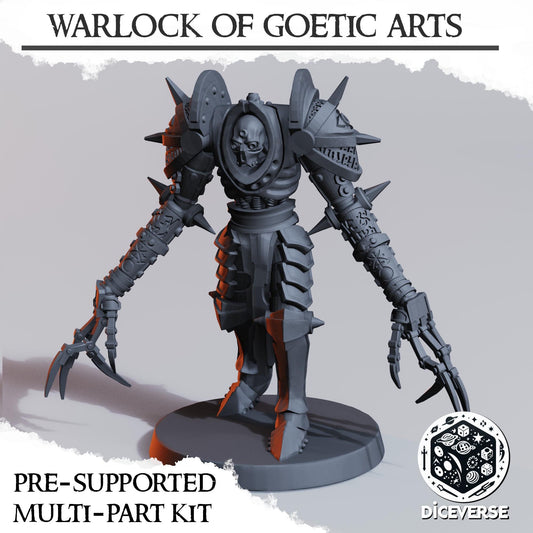 Warlock of Goetic Arts by Diceverse, 28/32mm scale miniature, 64mm Tall, Trench Crusade Proxy