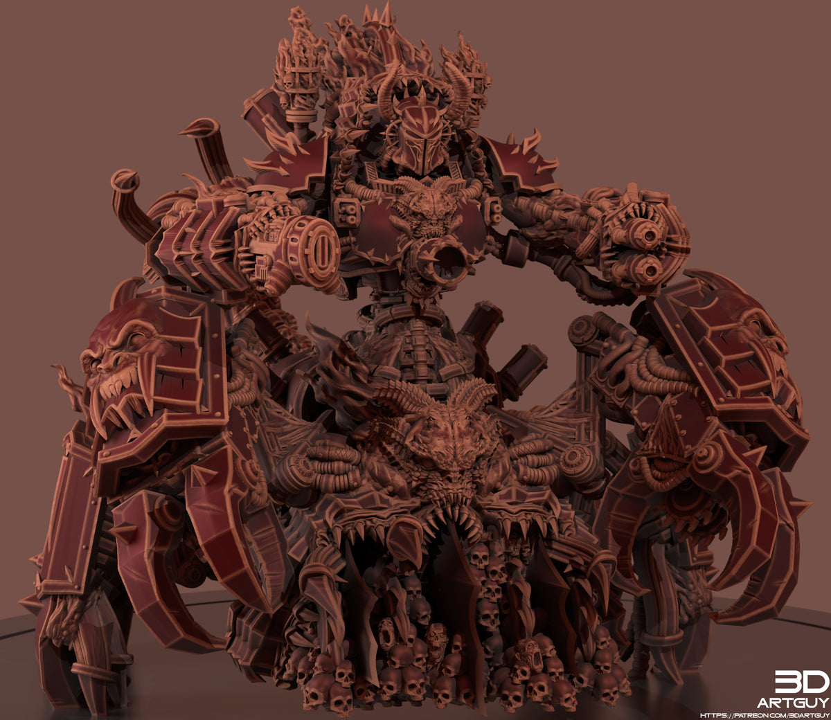 Infernal Crab Engine clay render