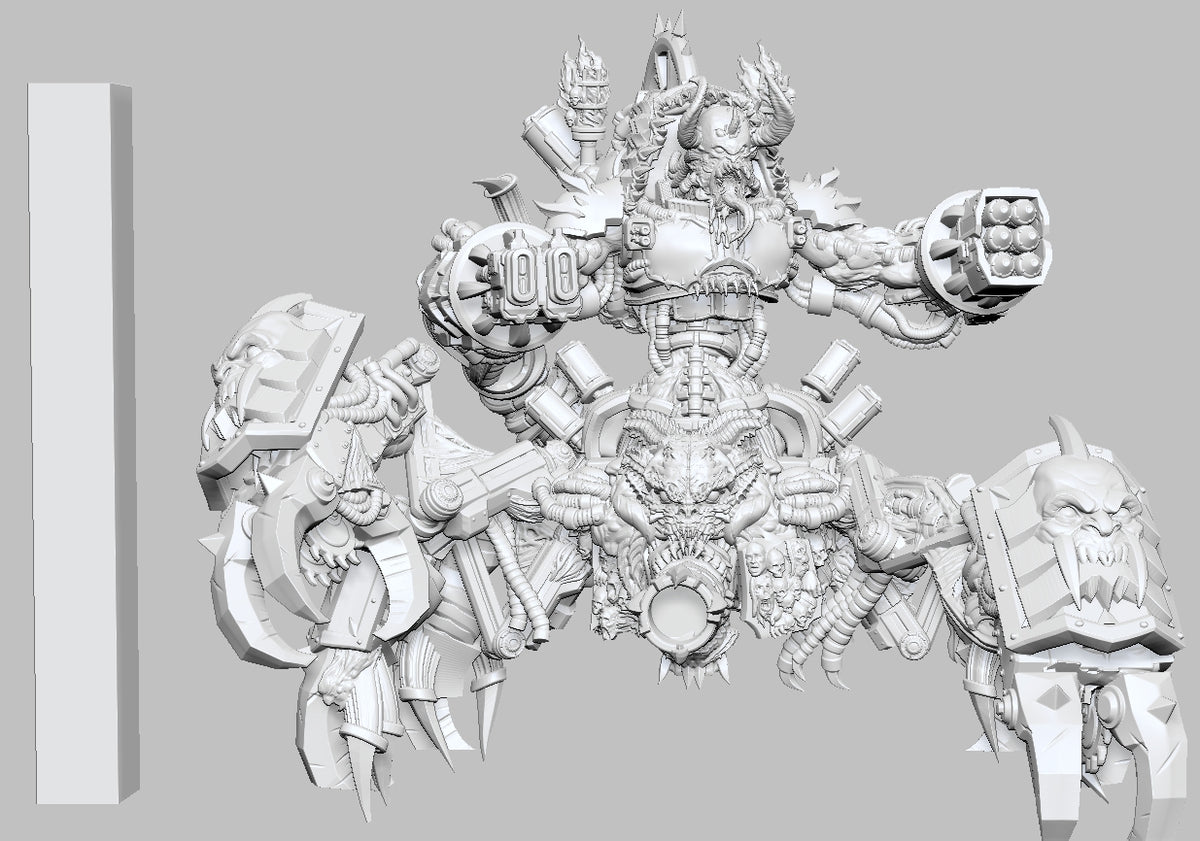 Infernal Crab Engine unpainted with scale bar