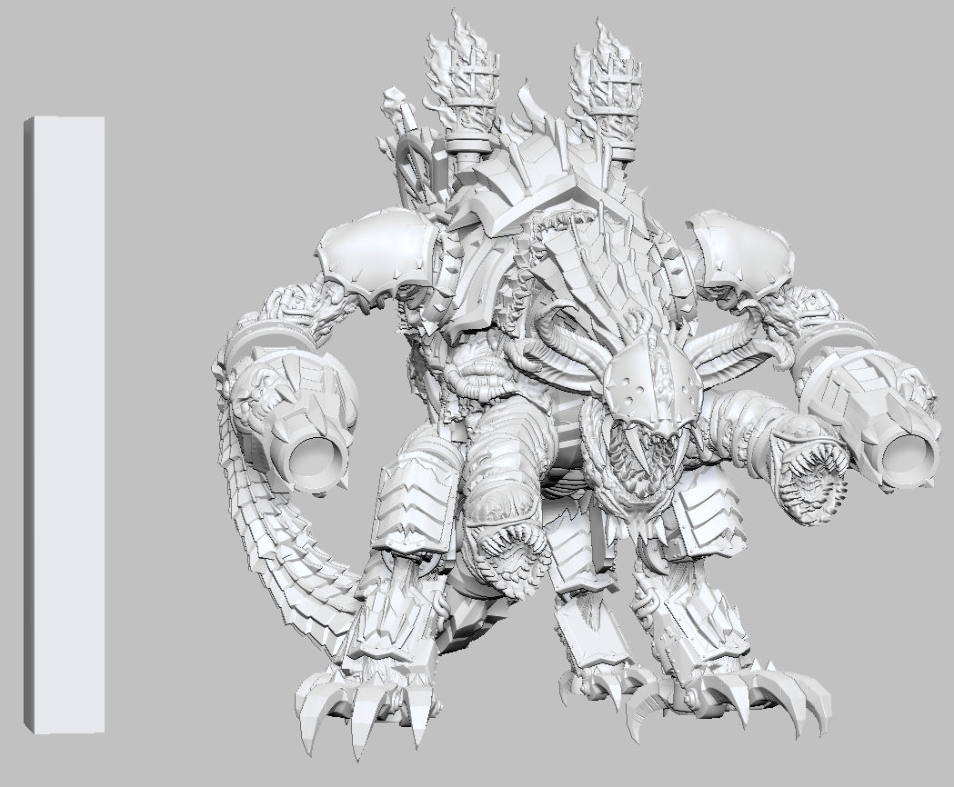 Infernal Dragon Engine unpainted with scale bar