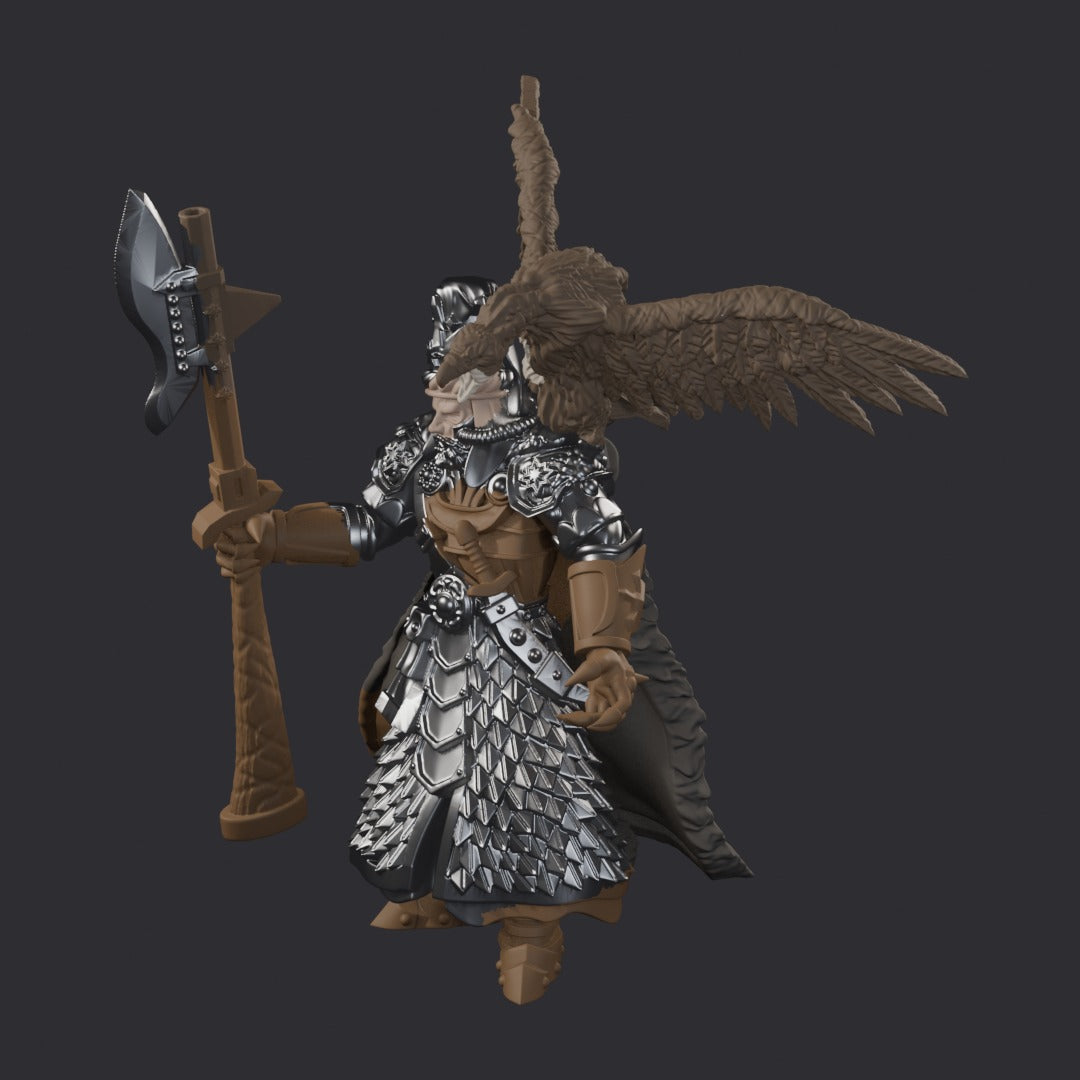 Iron Captain From Iron Trenchers by Black Cobra Miniatures – painted render, right side