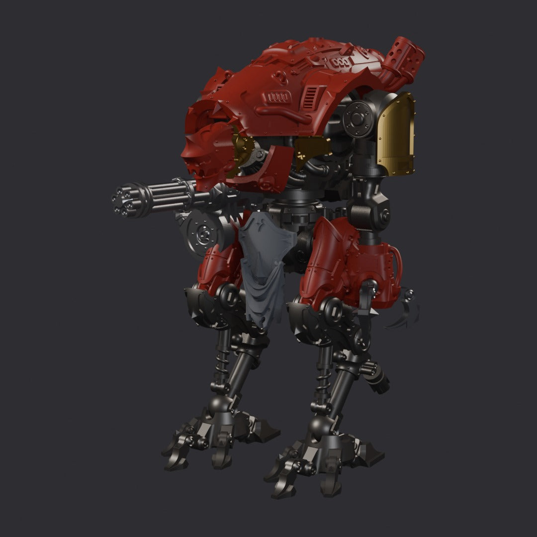 The Great Vortex Knightmech by DakkaDakka – painted render, three-quarter side