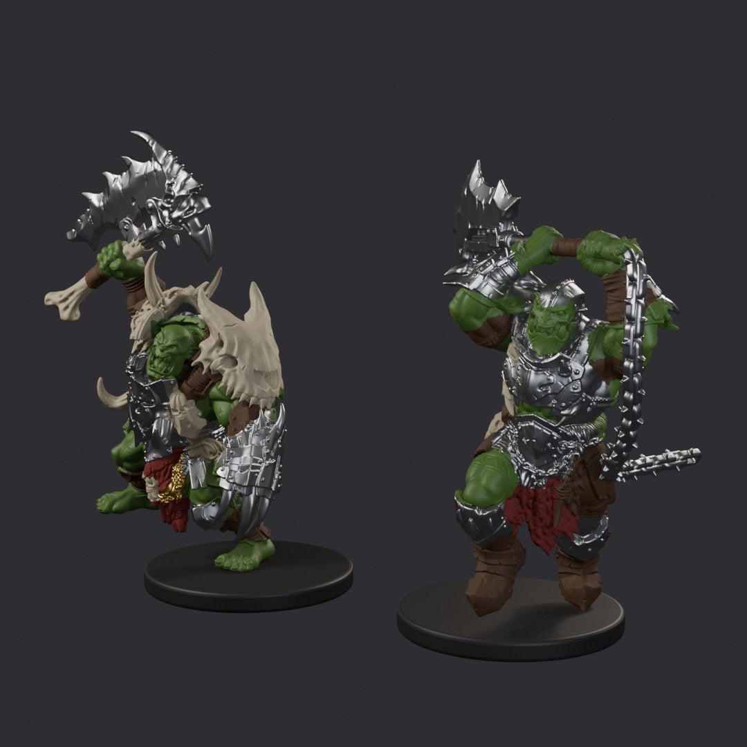 Orcs Bruisers by Ratman Forge – painted render of two bruisers, right side