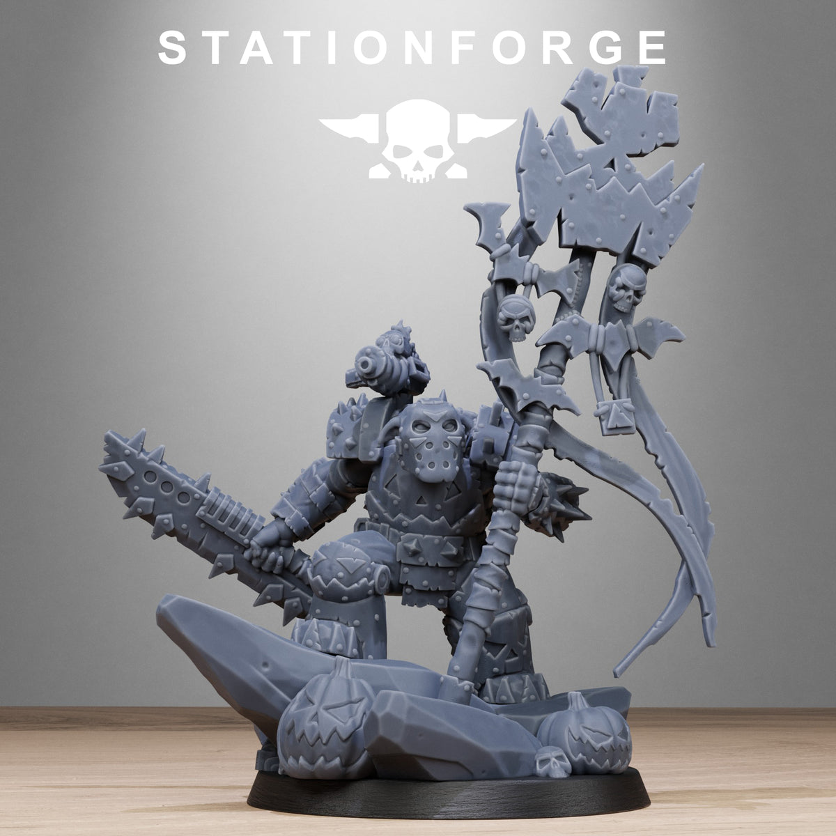 Orkaz Boo Basher by Station Forge – front view with the hockey-style slasher mask head