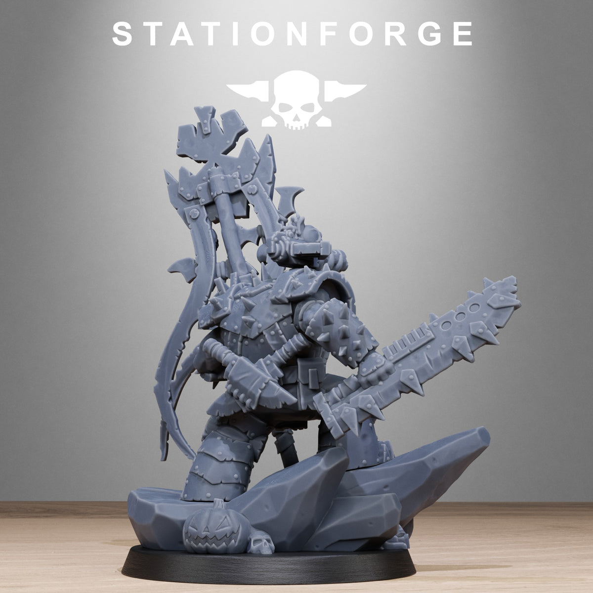 Orkaz Boo Basher by Station Forge – rear view with back-mounted gun